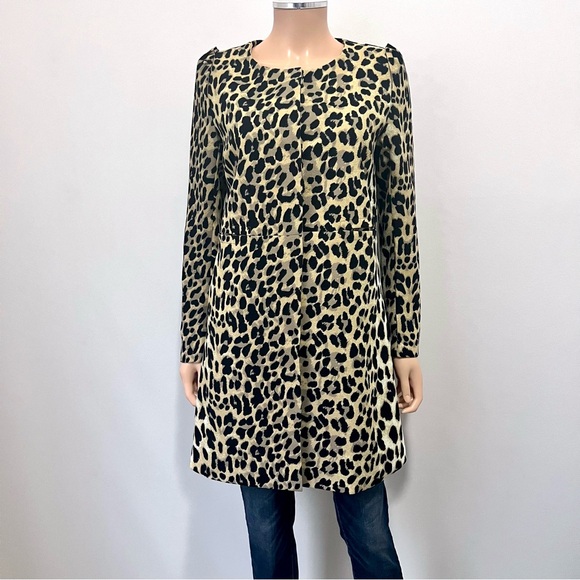 WAREHOUSE Leopard Print Jacket Elegant Snap Front - Sz S - Picture 11 of 14